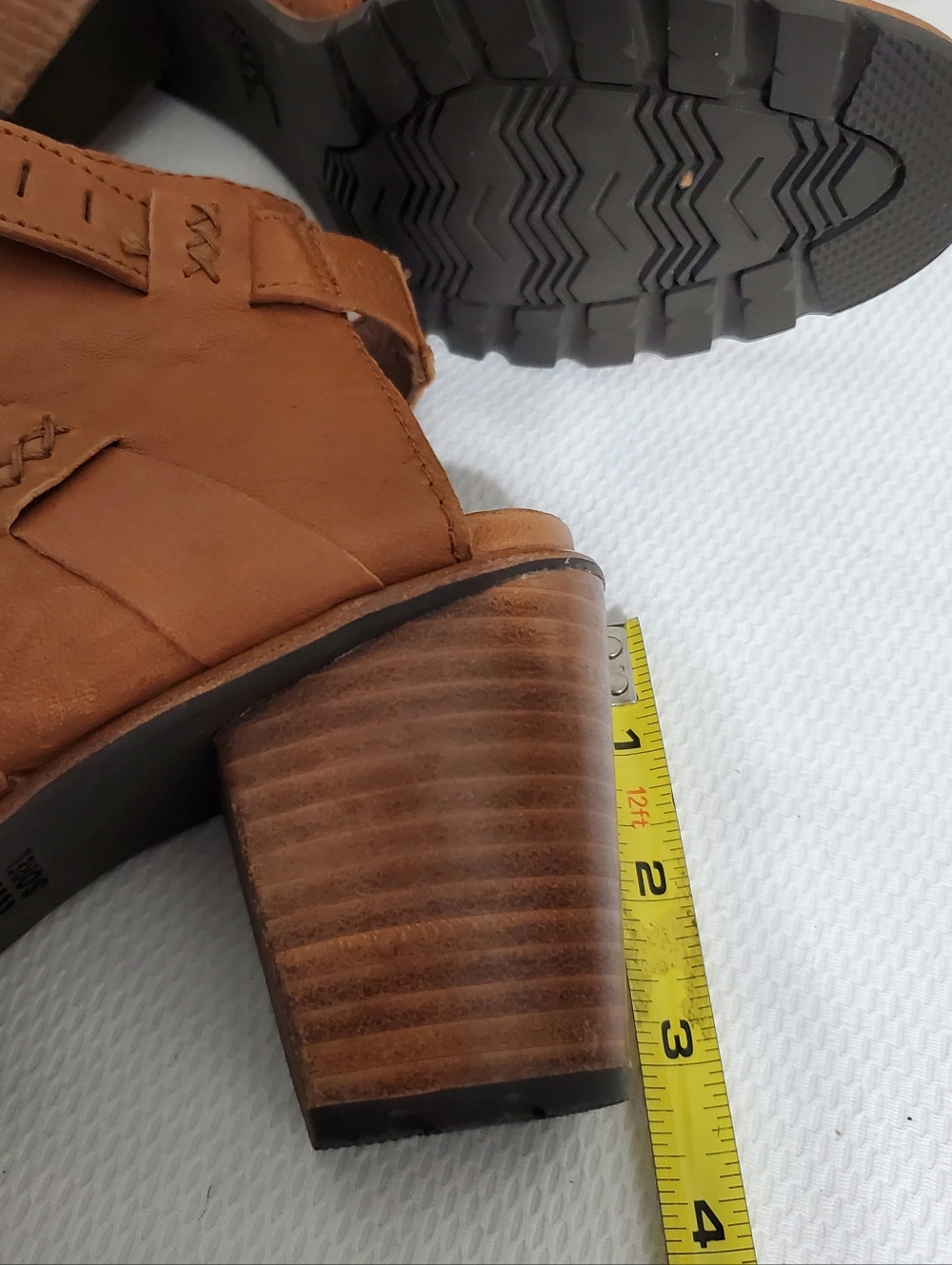 Sorel Nadia Buckle Heeled Leather Sandal Kettle Size 9 - Picture 7 of 9